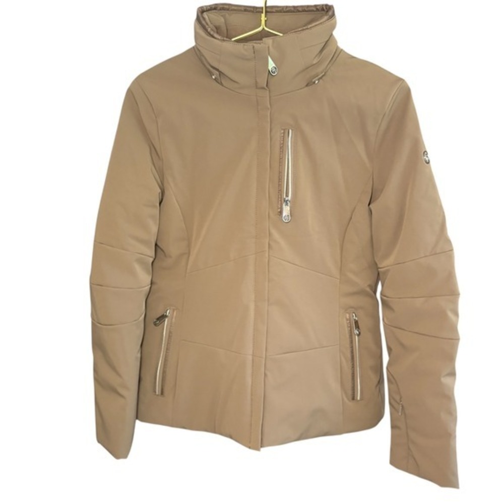 Poivre Blanc Womens Stretch Ski Jacket Winter Coat Outdoor Dove Brown Med EUC